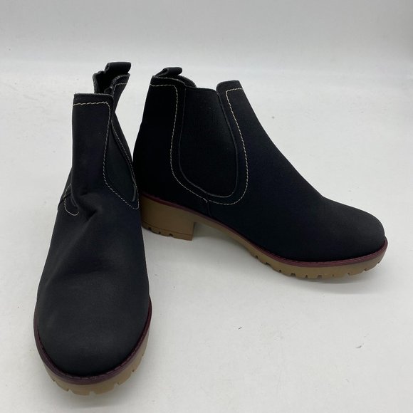 Shoes Black Women Closed Toe Block Heel Formal Ankle Boots Office